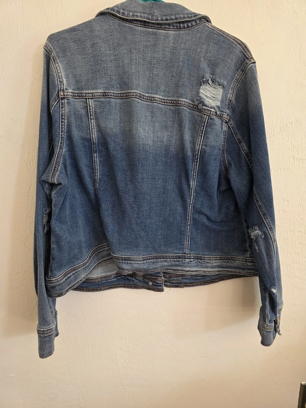 Lane Bryant Distressed Light Blue Denim Jacket